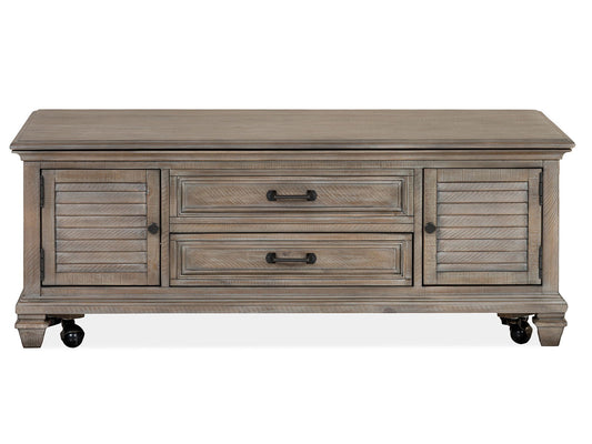 Lancaster - Lift Top Storage Cocktail Table (With Casters) - Dove Tail Gray