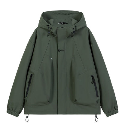 Workwear Outdoor Trendy Jacket Hooded Waterproof Windproof Single Jacket Coat