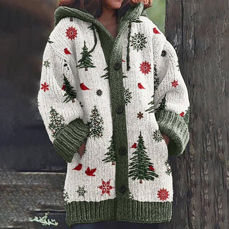 Womens 3D Printed Casual Hooded Cape