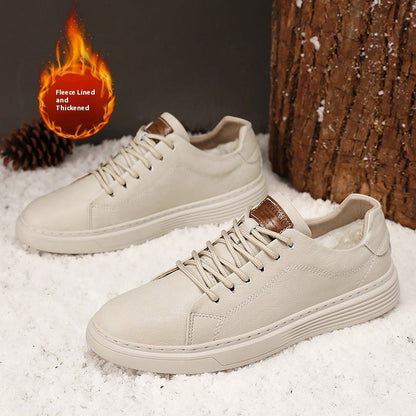Low-top Men's Shoes Two-layer Cowhide Casual Sneakers