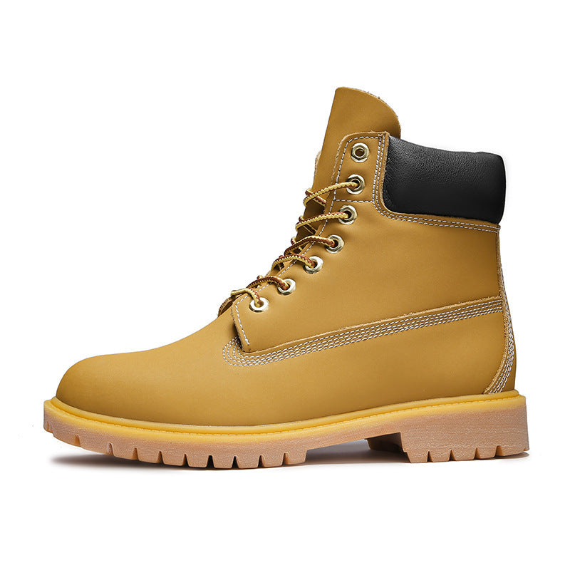 Women's Autumn And Winter High Top Work Boots Outdoor Fleece