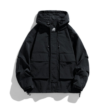 Outdoor Windproof Waterproof Loose All-matching Work Clothes Style Hooded Jacket
