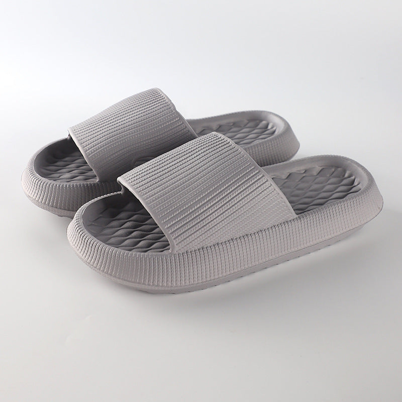 Summer EVA Slippers Solid Color Rhombus Stripe Anti-slip Slippers New Women's Home Shoes