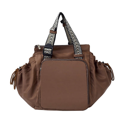 Nylon Fabric Mommy Bag, Large Capacity, Portable, Single Shoulder Tote Bag For Travel