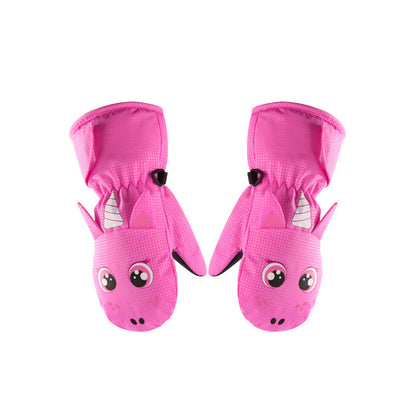 New Children's Ski Gloves Fleece-lined Girls' Cartoon Cute Baby Boy Mittens