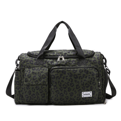 Leopard Print Large Capacity Travel Shoulder Bag Zebra Print Retro
