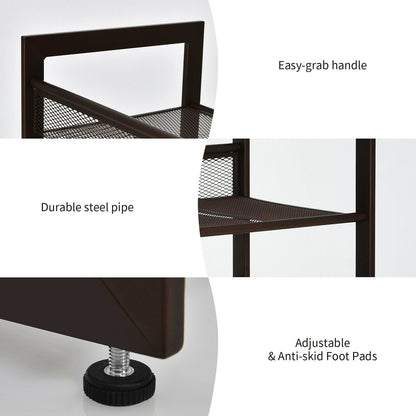 2/3/4 Tiers Flat and Slant Metal Shoe Rack for Entryway Hallway-3-Tier