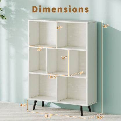 7/8/10-Cube Bookcase with 5 Tapered Metal Legs
