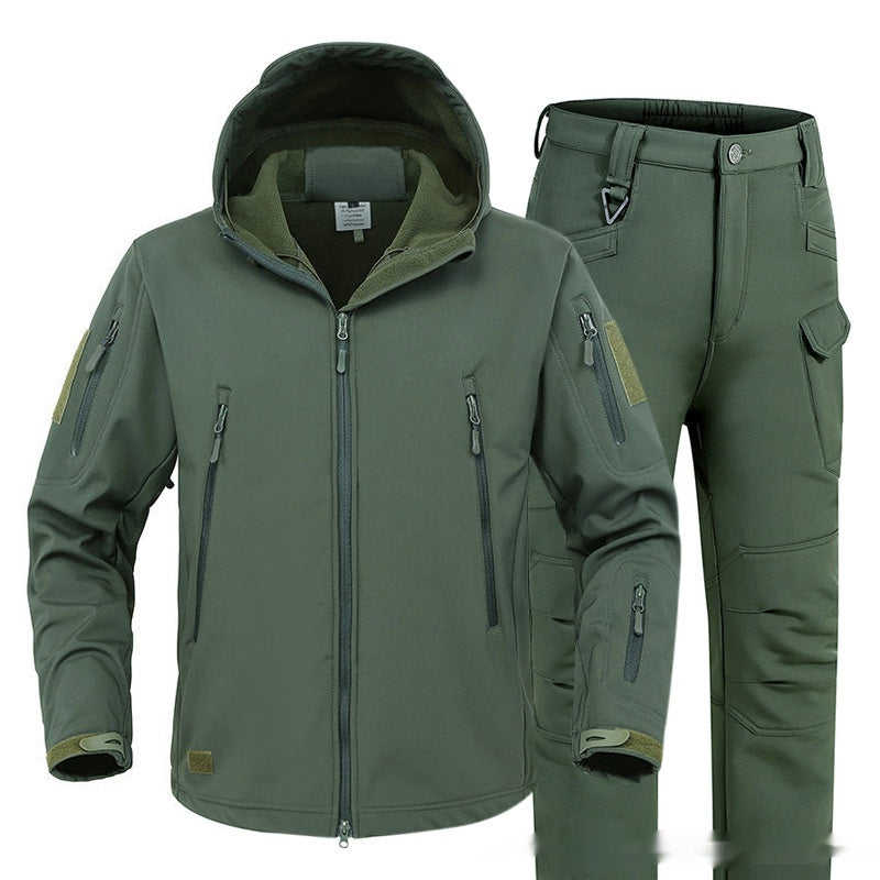 Soft Shell Shark Skin Windproof Waterproof Fleece-lined Camouflage Jacket For Men