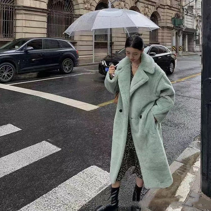 Womens Long Cashmere-Like Coat