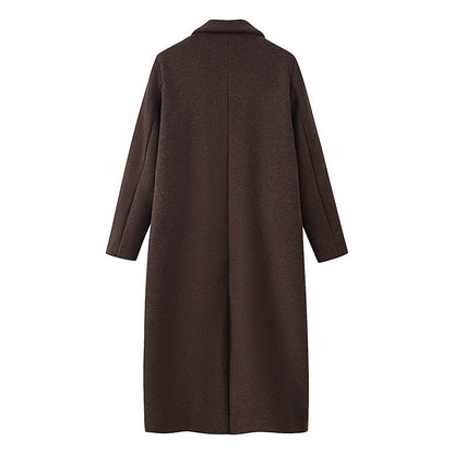 Women's Casual Solid Color Woolen Coat Jacket