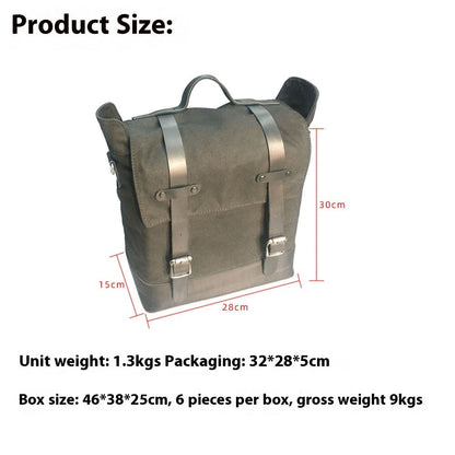 Thick Waterproof Large Capacity Canvas Motorcycle Side Bag