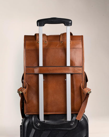 Vintage Leather Backpack Rucksack