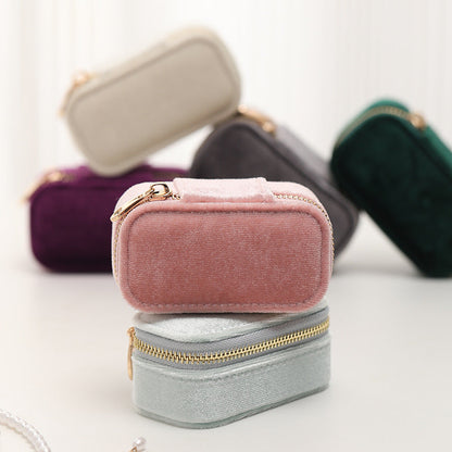 Velvet Travel Jewelry Storage Box Portable Ring Ear Stud Box
