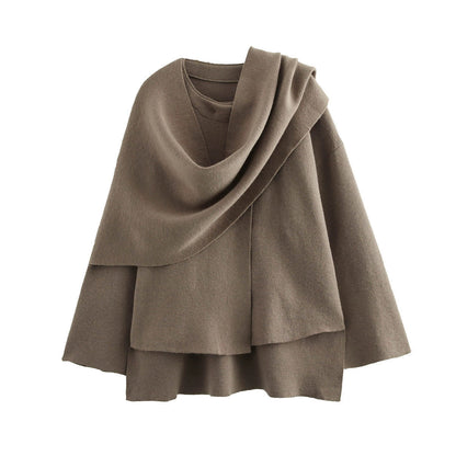 Women's Loose Casual Cape Knitted Sweater Coat