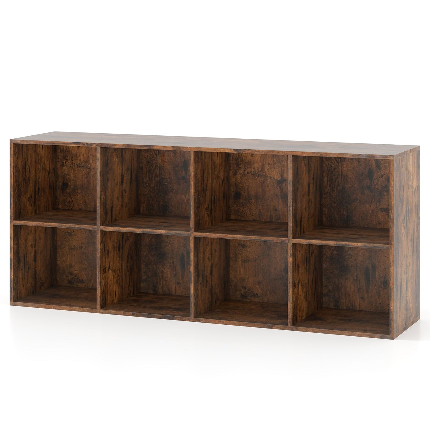8-Cube Bookcase Bookshelf with 2 Anti-Tipping Kits Storage Organizer
