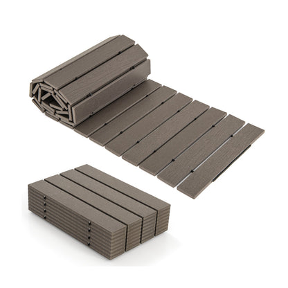 8 Ft Outdoor Garden Pathway Patio Roll Out Straight Walkways with Metal Wire Connection