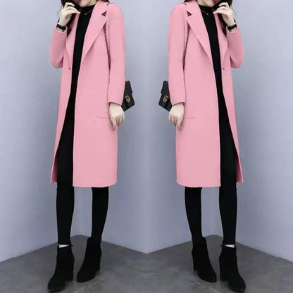 New Autumnwinter Wool Coat, Mid-length, Loose-fit, Korean Style