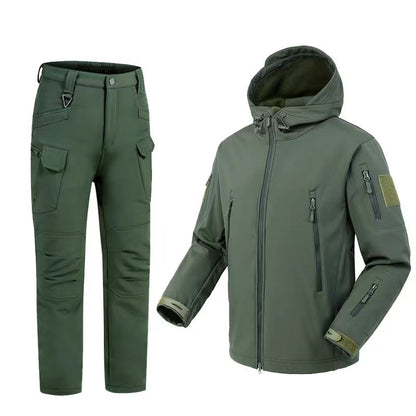 Soft Shell Shark Skin Windproof Waterproof Fleece-lined Camouflage Jacket For Men