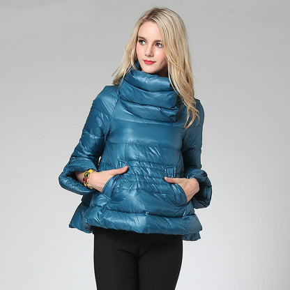 Down Jacket Women's Winter Fashion White Duck Down A- Line Plus Size Lightweight Thermal Turtleneck Down Jacket One Piece Dropshipping