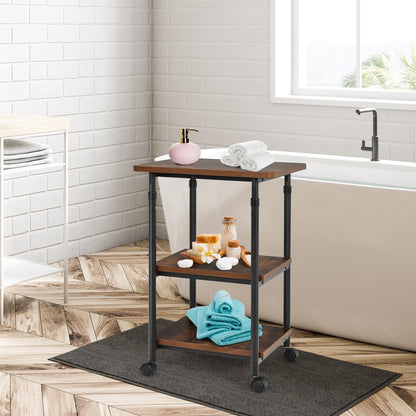 3-tier Adjustable Printer Stand with 360° Swivel Casters