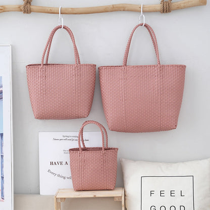 Women's Large-Capacity Woven PVC Beach Bag