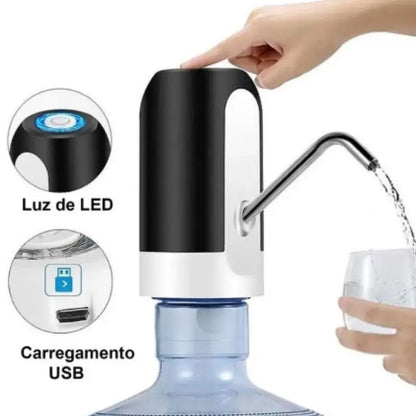 Bomba Elétrica Universal com Carregamento USB para Galão / Garrafão de Água Digital