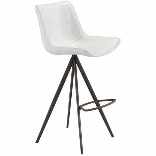 Aki White & Walnut Bar Chair (Set of 2)