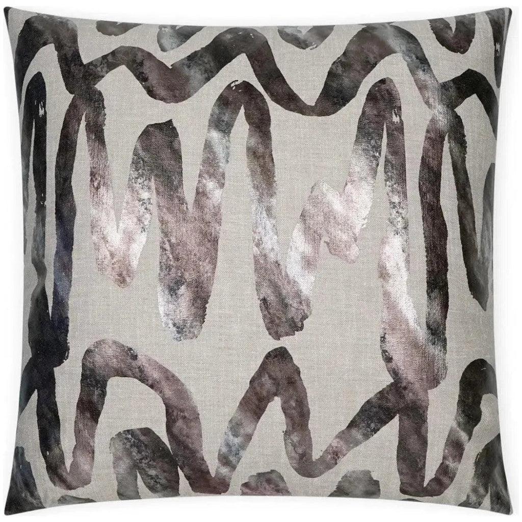 Alita Pewter Abstract Silver Large Throw Pillow Insert