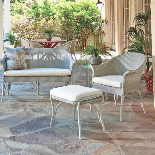 All Seasons Patio Ottoman Bench Padded Seat Outdoor