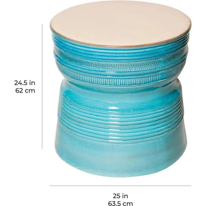 Ancaris Ring Blue Outdoor End Table