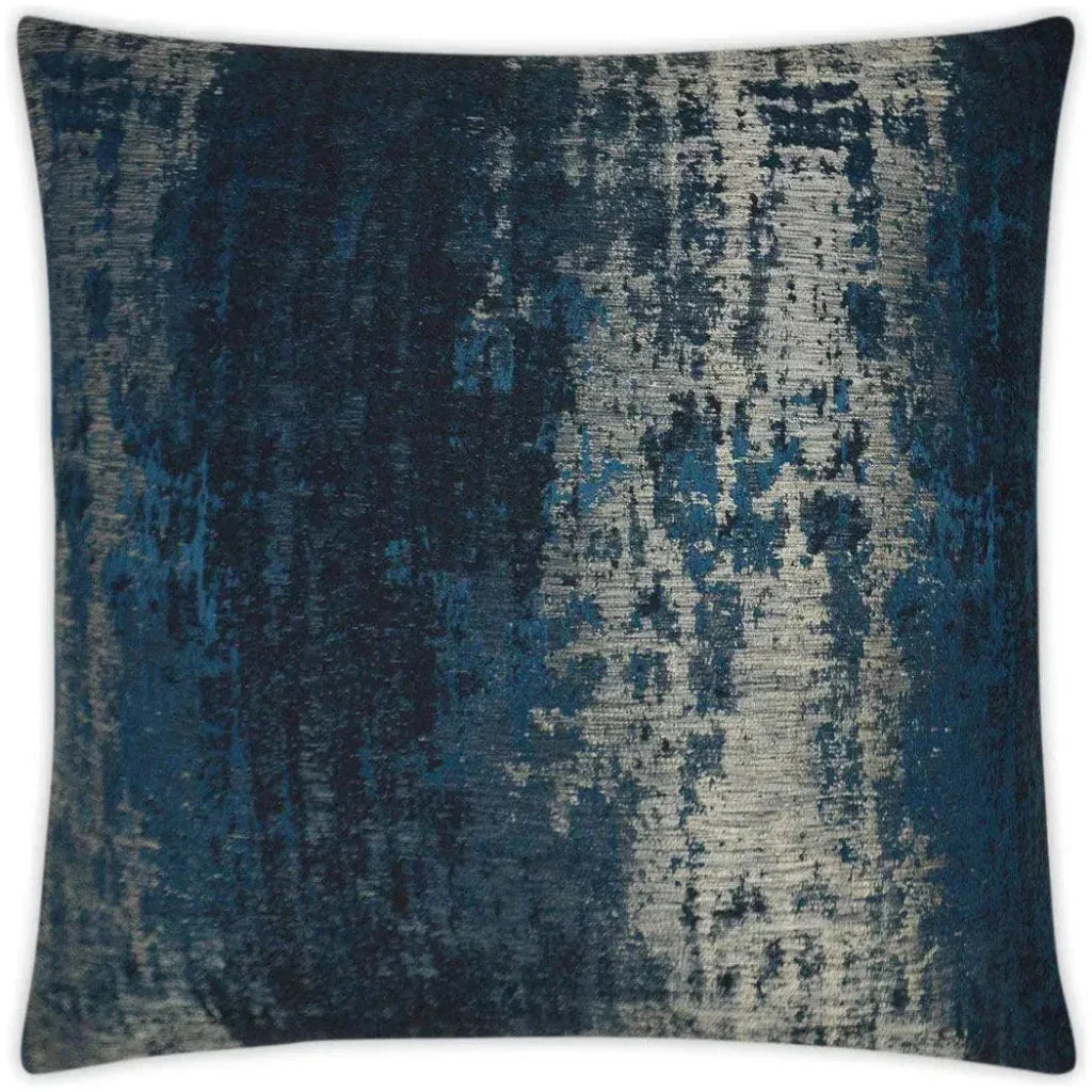 Aurora Midnight Abstract Blue Navy Large Throw Pillow