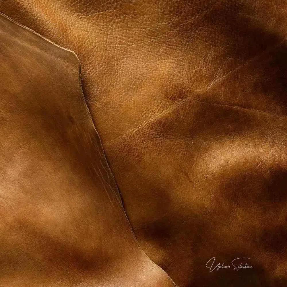 Austin Brown Benchmade Leather Couch Shearing Trim