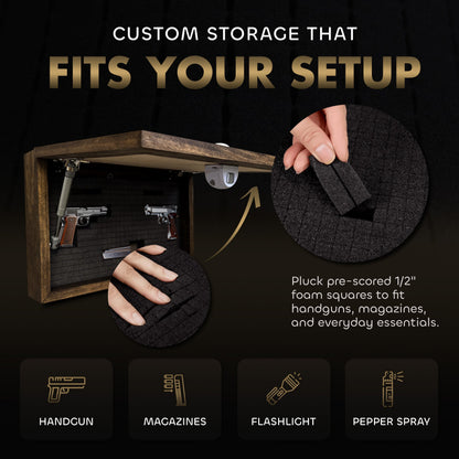 Hidden Gun Storage Cabinet Deer Buck Whitetail Wood Firearm Safe Concealment Furniture Wall Art