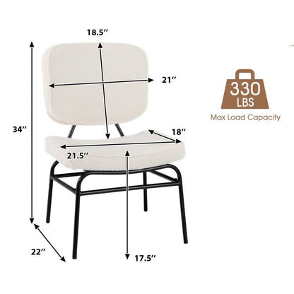 Modern Beige Upholstered Ergonomic Padded Accent Chair