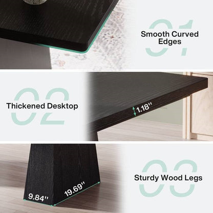 Modern Home Office Computer Desk Workstation in Black Wood Finish