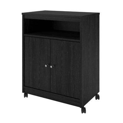 Black Utility Cart / Kitchen Microwave Cart with Casters