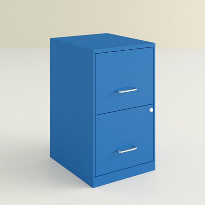 Blue Metal 2-Drawer Vertical Key Locking Heavy Duty Filing Cabinet