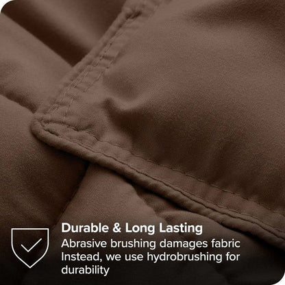 Queen size 3-Piece Down Alternative Microfiber Comforter Set in Chocolate Brown
