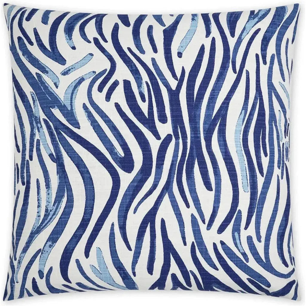 Babur Blue Abstract Blue Large Throw Pillow Insert