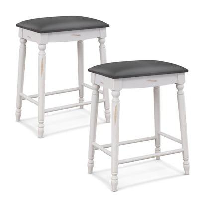 29 Inch Bar Stool Set of 2 with Padded Seat Cushions and Wood Legs-29 inches
