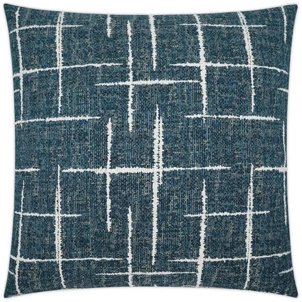 Blue Plaid Check Navy Large Throw Pillow Insert