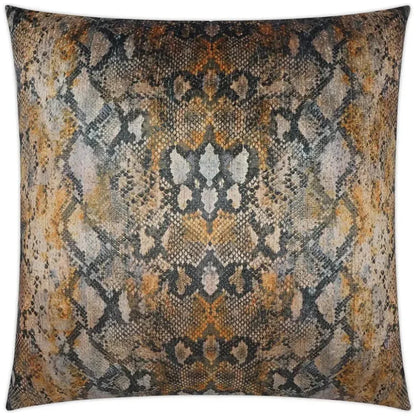 Boa Animal Glam Copper Black Large Throw Pillow Insert