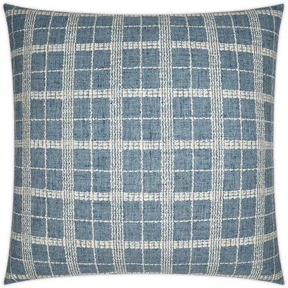 Bond Horizon Plaid Check Blue Large Throw Pillow Insert