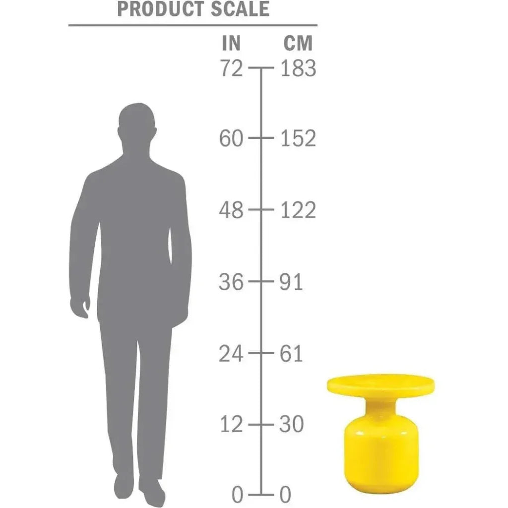 Bottle Accent Table - Mustard Yellow Outdoor End Table