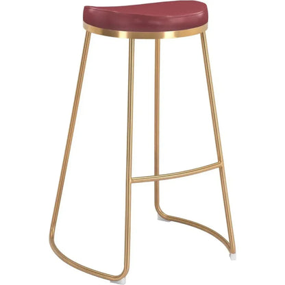 Bree Barstool (Set of 2) Burgundy & Gold