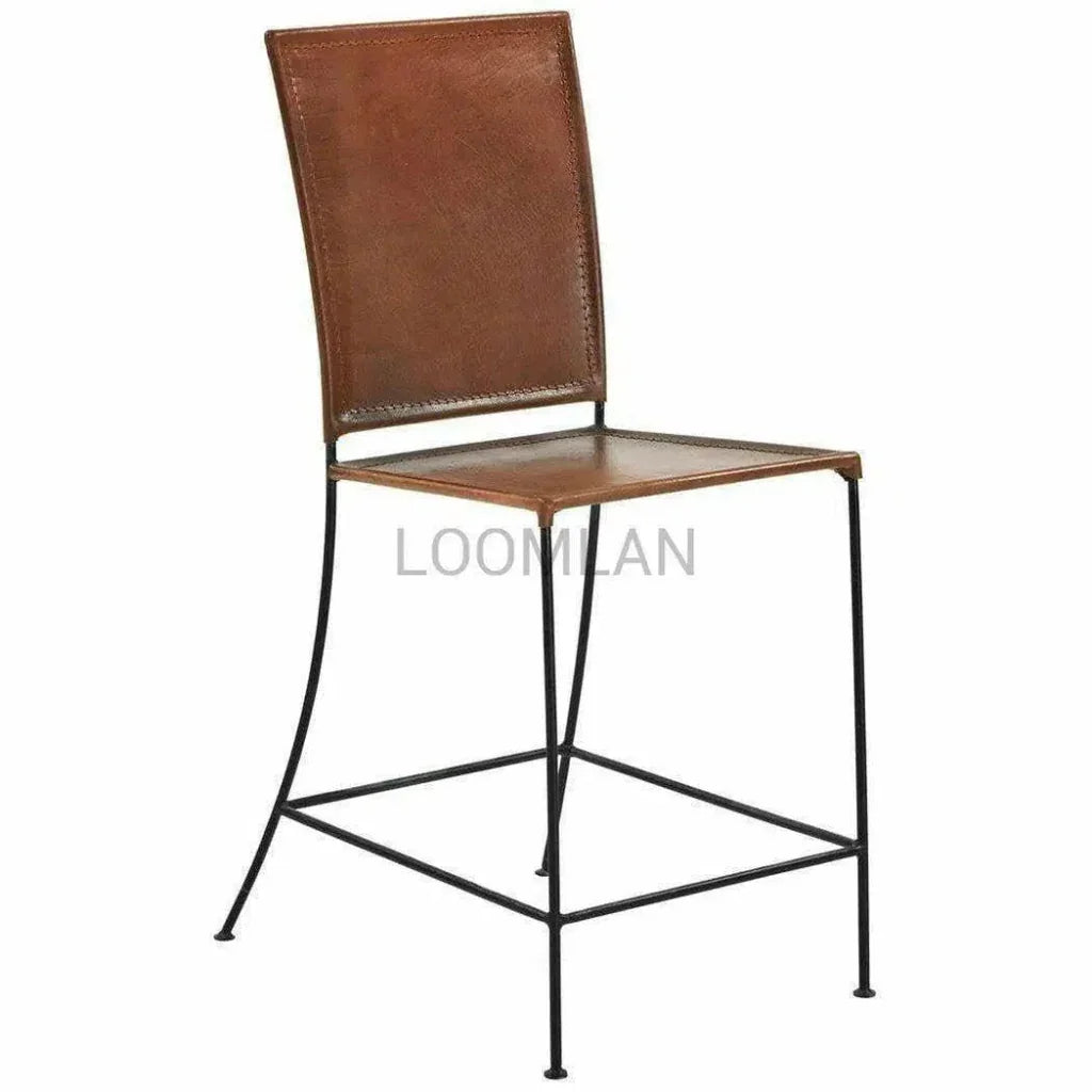 Camreth Leather Brown Counter Stool