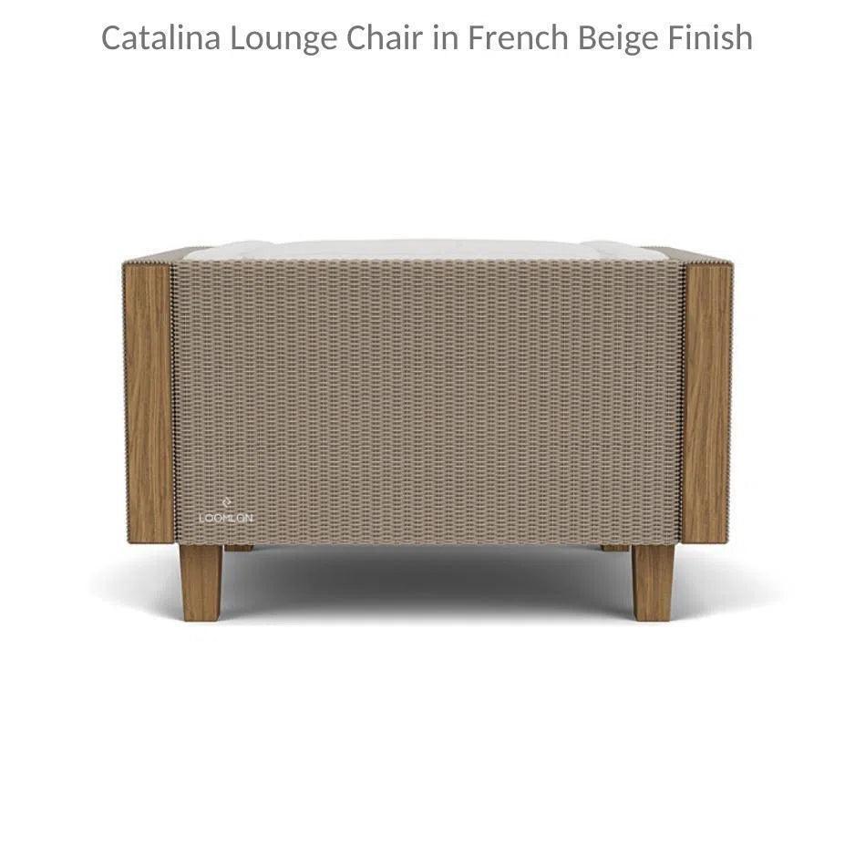Catalina Wicker Lounge Chair Ottoman & Teak Table