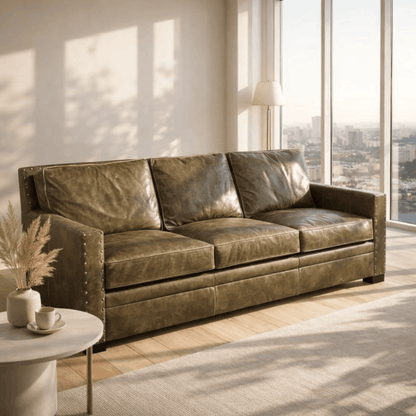 Chesapeake Custom Chill - Coastal Leather Couch