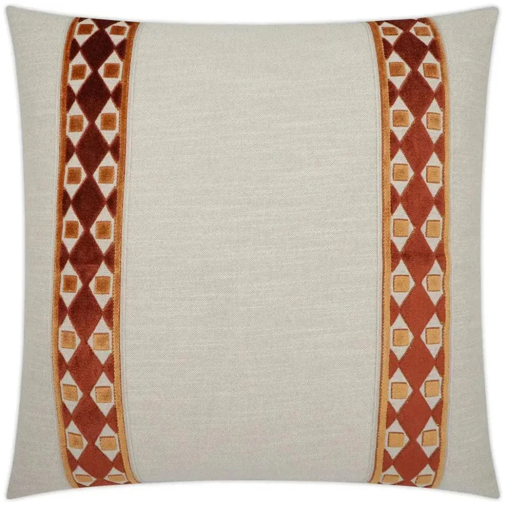 Cirque Apricot Band Orange Copper Large Throw Pillow